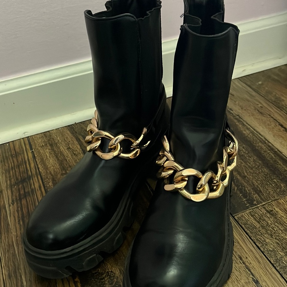 Black H and M combat boots